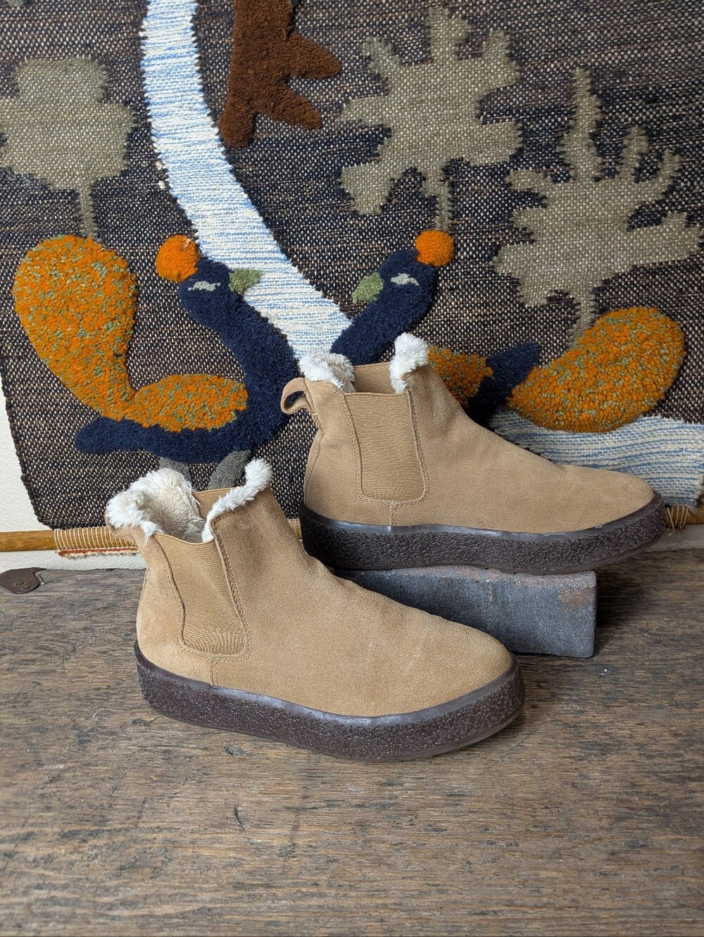 Madewell Platform Boots Size 8 Chelsea Shearling Slipper Style
